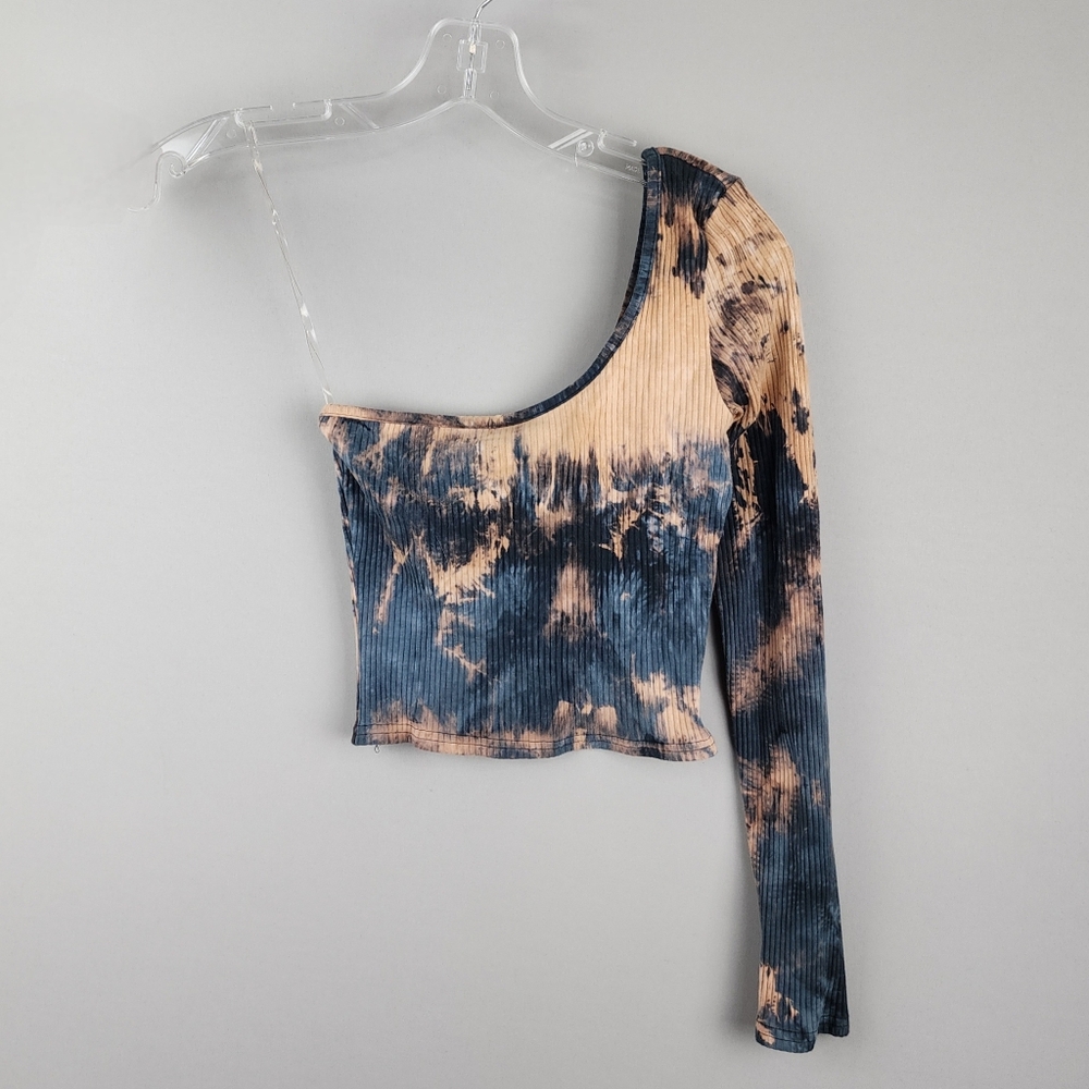 Better Be Tie-Dye One-Shoulder Women's Crop Top Sz Small